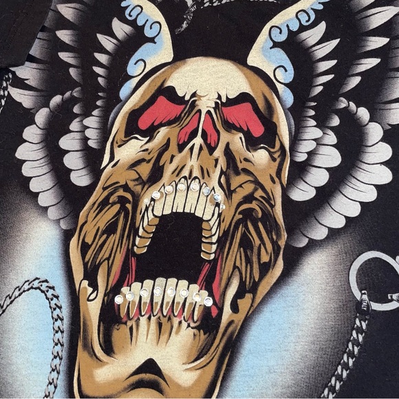 Skull with Wings Black T-Shirt - Picture 9 of 10